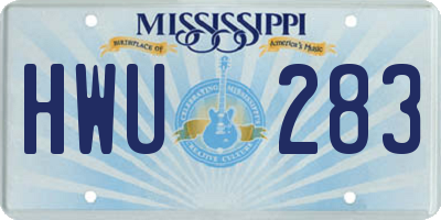 MS license plate HWU283