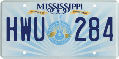MS license plate HWU284