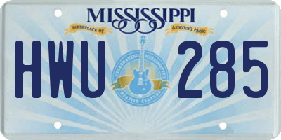 MS license plate HWU285