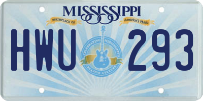 MS license plate HWU293