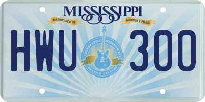MS license plate HWU300