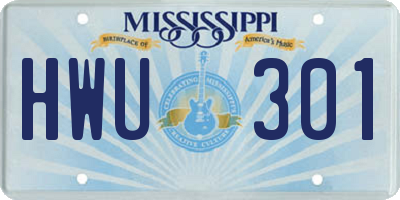 MS license plate HWU301