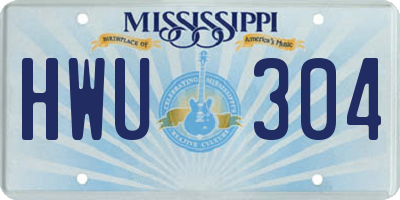 MS license plate HWU304
