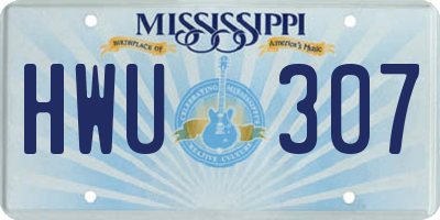 MS license plate HWU307