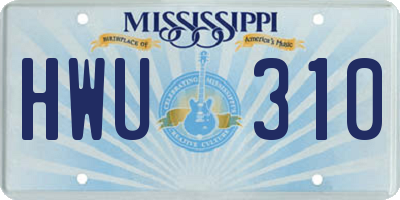 MS license plate HWU310