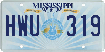 MS license plate HWU319