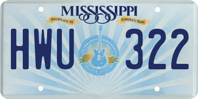 MS license plate HWU322