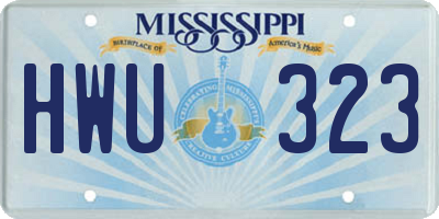 MS license plate HWU323