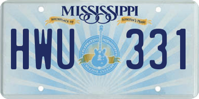 MS license plate HWU331