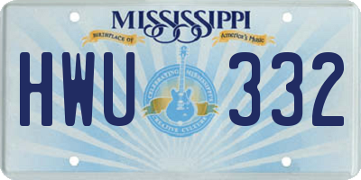 MS license plate HWU332