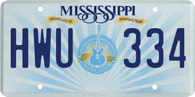 MS license plate HWU334