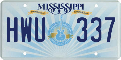 MS license plate HWU337