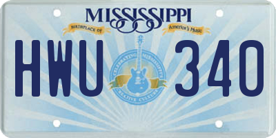 MS license plate HWU340
