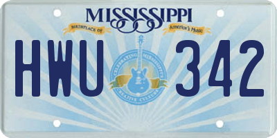 MS license plate HWU342
