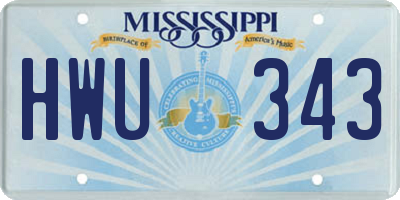 MS license plate HWU343