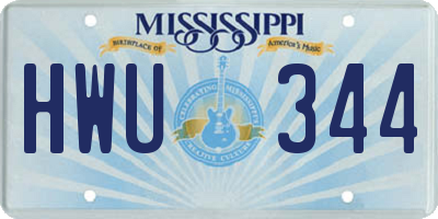 MS license plate HWU344