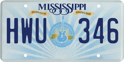 MS license plate HWU346