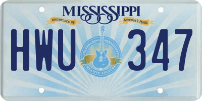 MS license plate HWU347
