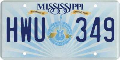 MS license plate HWU349