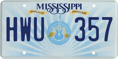 MS license plate HWU357