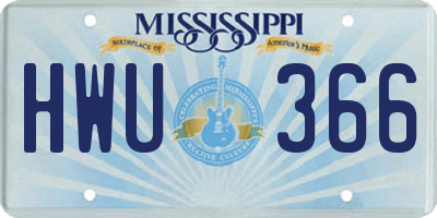 MS license plate HWU366