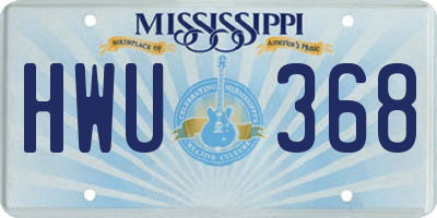 MS license plate HWU368