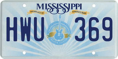 MS license plate HWU369