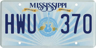 MS license plate HWU370