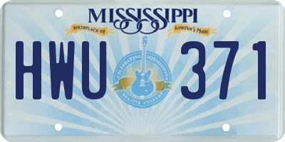 MS license plate HWU371