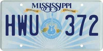 MS license plate HWU372