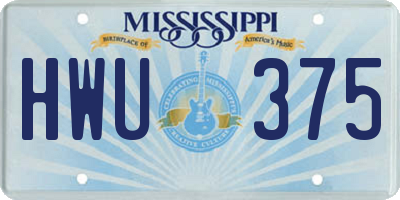 MS license plate HWU375
