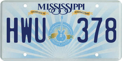 MS license plate HWU378