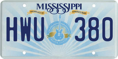 MS license plate HWU380