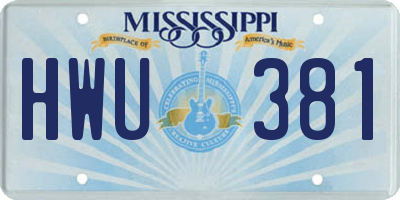 MS license plate HWU381