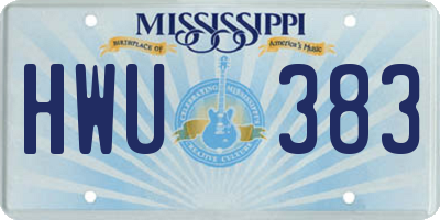 MS license plate HWU383
