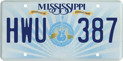 MS license plate HWU387