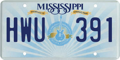 MS license plate HWU391