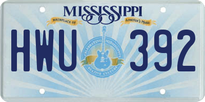 MS license plate HWU392