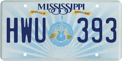 MS license plate HWU393