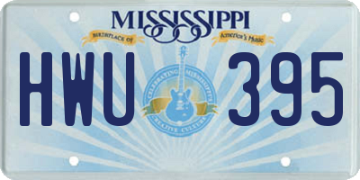 MS license plate HWU395