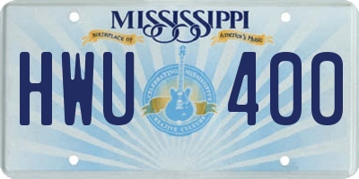 MS license plate HWU400