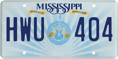 MS license plate HWU404