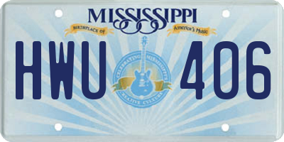 MS license plate HWU406
