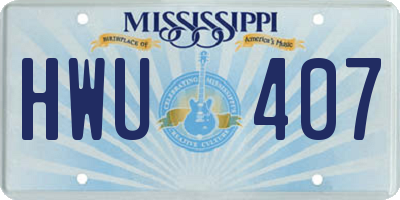MS license plate HWU407