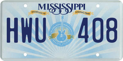 MS license plate HWU408