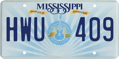 MS license plate HWU409