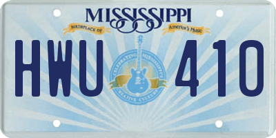 MS license plate HWU410