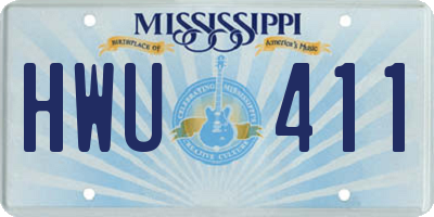MS license plate HWU411