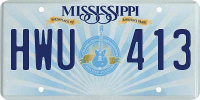 MS license plate HWU413