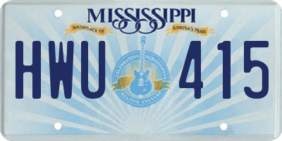 MS license plate HWU415